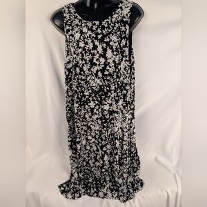 Anne Klein Women Black White Shift Dress Sz 10 Tank Top Resortwear Career Beach